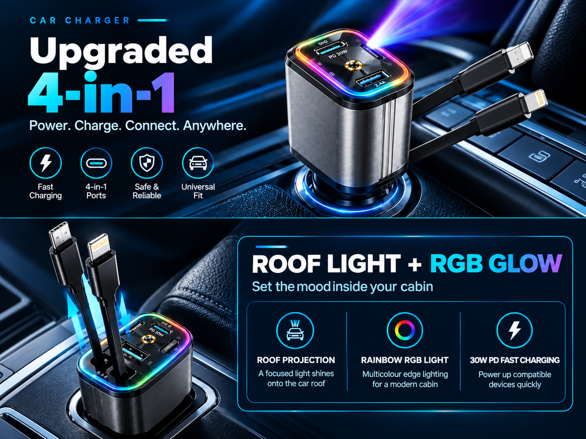 Car Roof Light & Extendable Car Charger