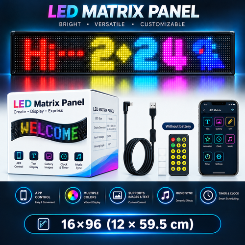 App-Controlled LED Wall Display with Custom Text & Animations